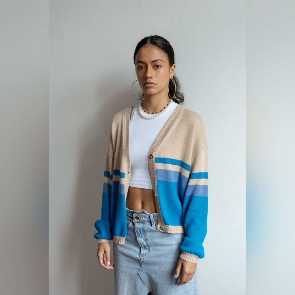 The Endery Cabin Cardigan | Crystal Lake Size XL/XXL in Tan and Blue NWT